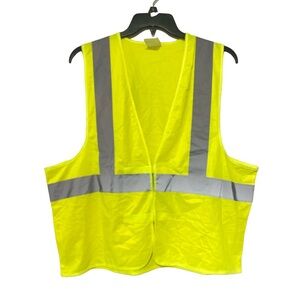 JUSTRY Yellow Construction Crossing Guard Vest Self Fastening - Size XL